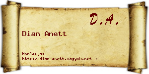 Dian Anett névjegykártya
